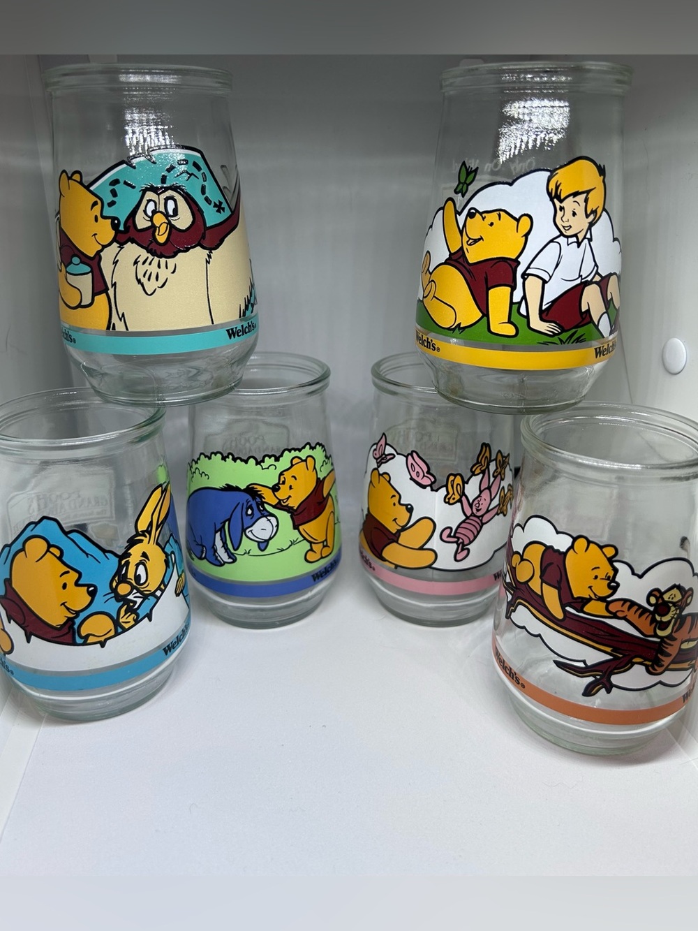 Vintage Welch’s Winnie the Pooh Glass Jelly Jars